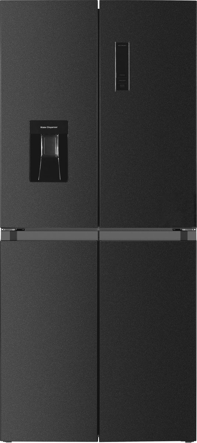 Frilec BONNMD460-WS-150-041CDI - Amerikaanse koelkast - 4 deuren - Energielabel C - Snelvries functie - Waterdispenser - 5 Jaar Garantie - Donker Inox