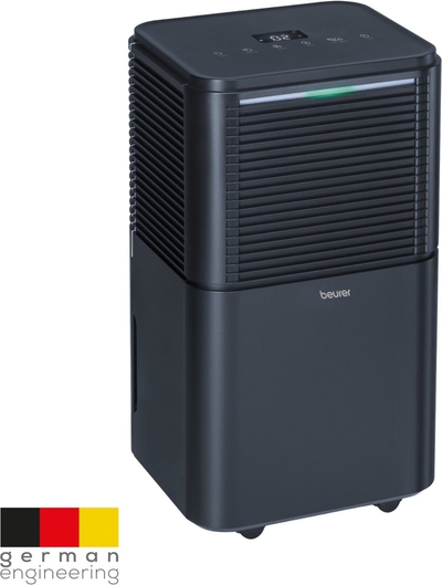 Beurer LE 150 Luchtontvochtiger – Stil & Energiezuinig – Voor Ruimtes tot 30 m² – 12L/24u Ontvochtiging – Nachtmodus & Wasdroogfunctie – Automatische Luchtvochtigheidsregeling – Incl. Afvoerslang – 3 Jaar Garantie