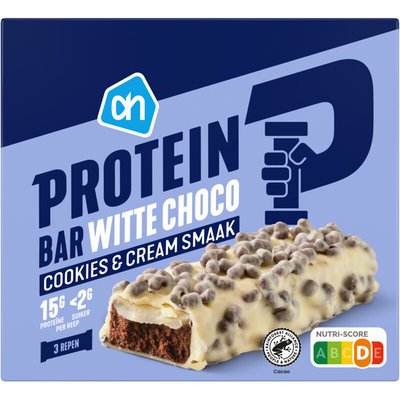 AH Proteïne repen witte choco cookies&cream - 3 repen