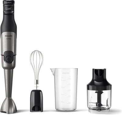 Philips Staafmixer 3-in-1 HR2683/00 - Incl Hakmolen, Maatbeker en Garde/Klopper - 1200 Watt – Regelbare Snelheid - RVS - Zwart