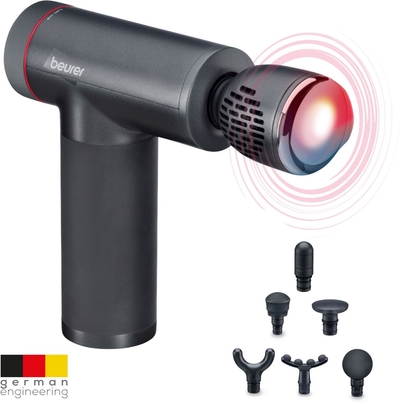 Beurer MG 195 HOT & COLD Massage Gun - Verwarmt & koelt spieren - Incl. 7 opzetstukken - 9 Intensiteitsniveaus - Krachtige accu - Draadloos gebruik - 3 Jaar garantie