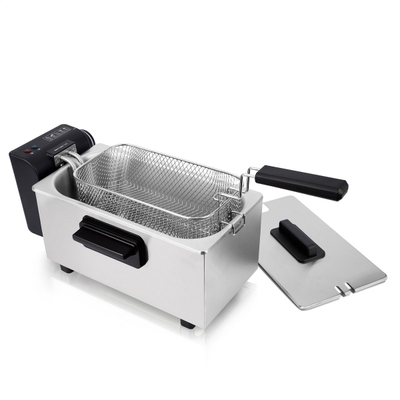 Emerio Frituurpan 3 Liter - PFAS-Vrije Friteuse - Regelbare Thermostaat - Koude Zone - DF-132653 RVS