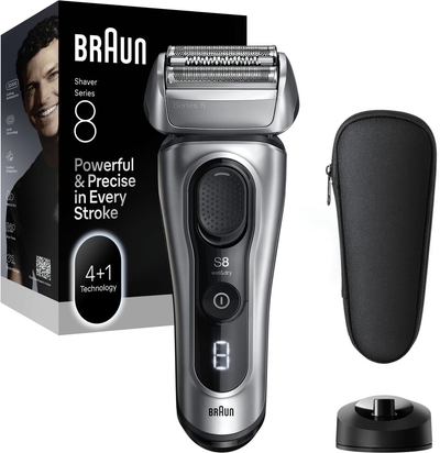 Braun Series 8 Elektrisch Scheerapparaat - SensoAdapt - Oplaadstandaard - 8617S - Zilver - Scheerapparaat voor Mannen