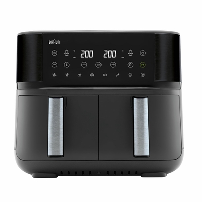 Braun TwinCook 3 Dubbele Airfryer - TD3030 - 8L - 2x4L Vaatwasbestendige Lades - Zwart