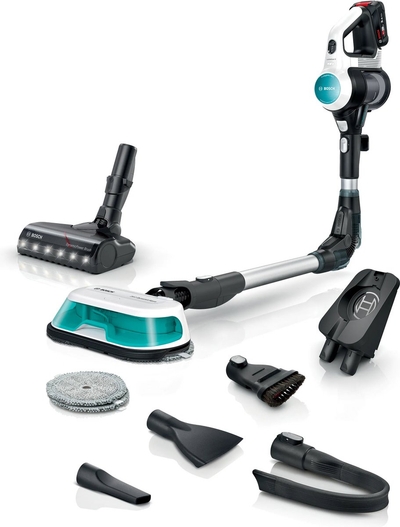 Bosch BCS71HYG4 steelstofzuiger & elektrische bezem Batterij/Accu Droog en nat HEPA Zakloos 0,3 l 23,5 W Zwart, Wit 3 Ah