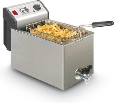 FRITEL Friteuse Profi 4620 - Professionele Frituurpan / Frituurketel Horeca - 8L - 3300W - Antistofdeksel - Kraan - Olie + Vast Vet