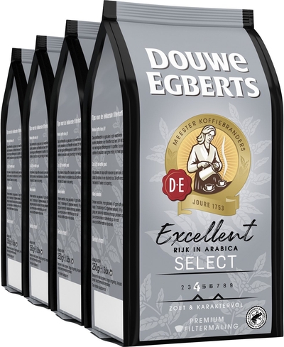 Douwe Egberts Excellent Select Filterkoffie 4 x 250 gram