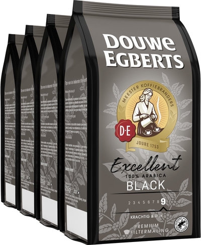 Douwe Egberts Excellent Black Filterkoffie - 4 x 250 gram