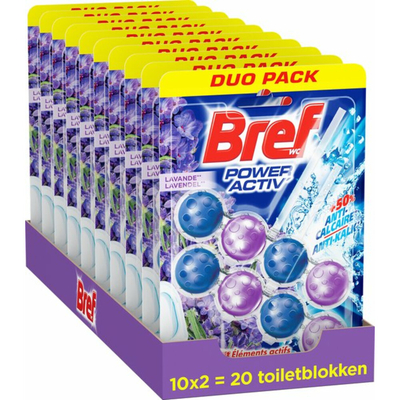 Bref WC Toiletblok - Parfum Lavender - WC Blokjes - 10 x 2 Stuks