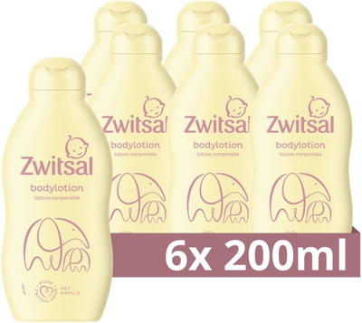Zwitsal Bodylotion - Baby - trekt snel in zodat je je baby meteen weer kunt knuffelen - 6 x 200 ml