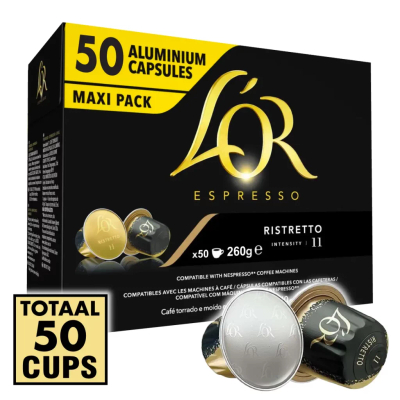 L’Or Espresso Ristretto 50 Koffiecups Intensiteit 11/12