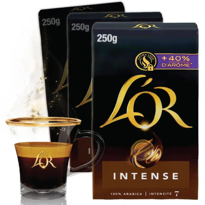 L’Or Intense Gemalen Koffie 3 x 250g 100% Arabica | Intensiteit 7