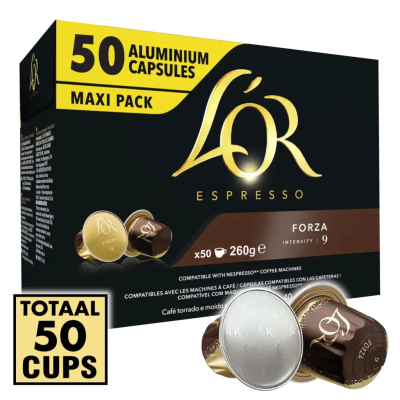 L’Or Espresso Forza 50 Koffiecups Intensiteit 9/12