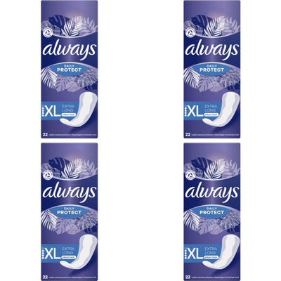 Always Dailies Protect Extra Long 4-pack Inlegkruisjes 4 stuks