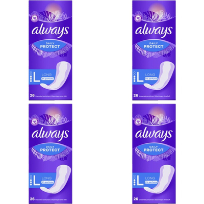 Always Dailies Protect Long 0% 4-pack Inlegkruisjes 4 stuks