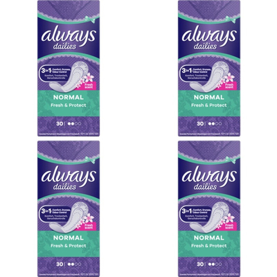 Always Dailies Fresh Normal 4-pack Inlegkruisjes 4 stuks