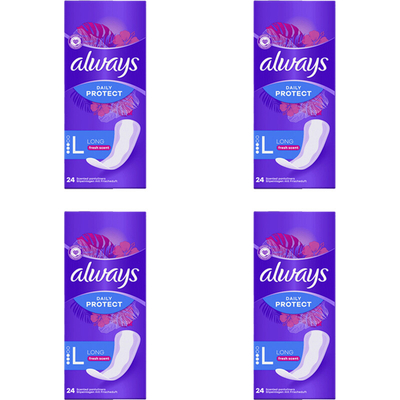 Always Dailies Protect Long Fresh 4-pack Inlegkruisjes 4 stuks