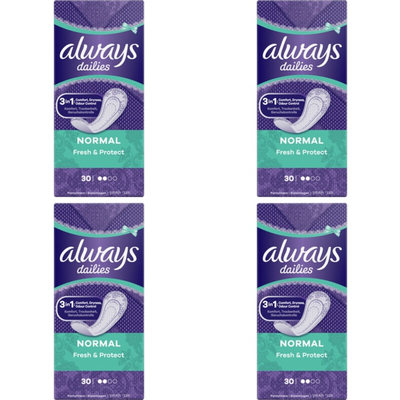 Always Dailies Fresh Normal 0% 4-pack Inlegkruisjes 4 stuks