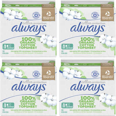 Always Maandverband Cotton Normal 4-pack Maandverband 4 stuks