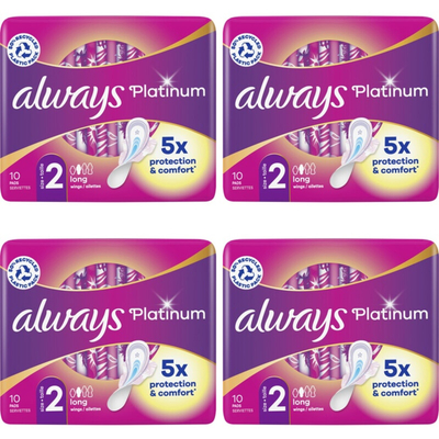 Always Maandverband Platinum Long 4-pack Maandverband 4 stuks