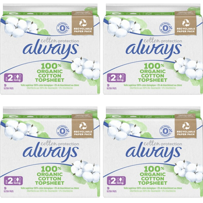 Always Maandverband Cotton Long 4-pack Maandverband 4 stuks