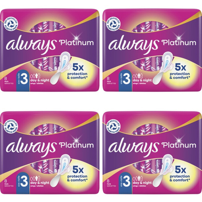 Always Platinum Night 4-pack Maandverband 4 stuks