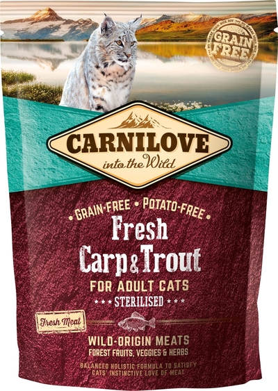 Carnilove Verse Karper & Forel Steriliseren | 400gr 1st kattenbrokken