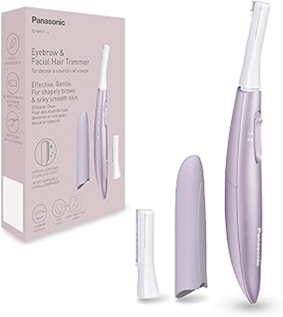 Panasonic ES-WF71-V503 Wenkbrauw- en gezichtshaartrimmer voor vrouwen, wenkbrauwvormer, flexibele kop, hypoallergeen roestvrij staal, lichtpaars