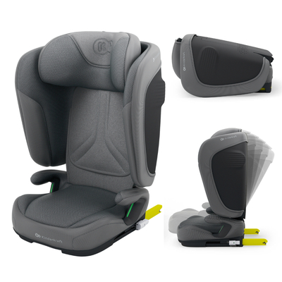 Kinderkraft UNITY 2 Autostoel – Voor kinderen van 100–150 cm (3,5–12 jaar) – Met ISOFIX, Slaapstand en SPS + H-GUARD – Opvouwbaar, Luchtcirculatiesysteem, Verwijderbare Bekleding – Grijs