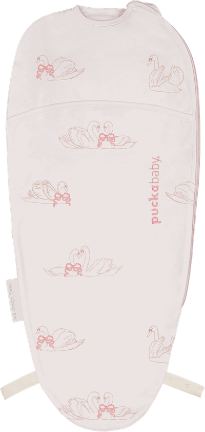 Puckababy Piep Inbakerslaapzakje baby (0-3m) - Swans - Katoen TOG 0.5 - Zomerslaapzak