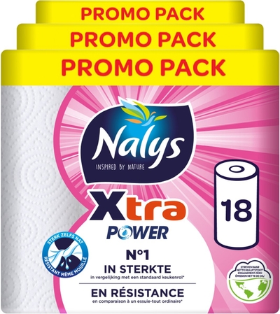 Nalys Xtra Power keukenpapier - 18 rollen - Extra sterk 