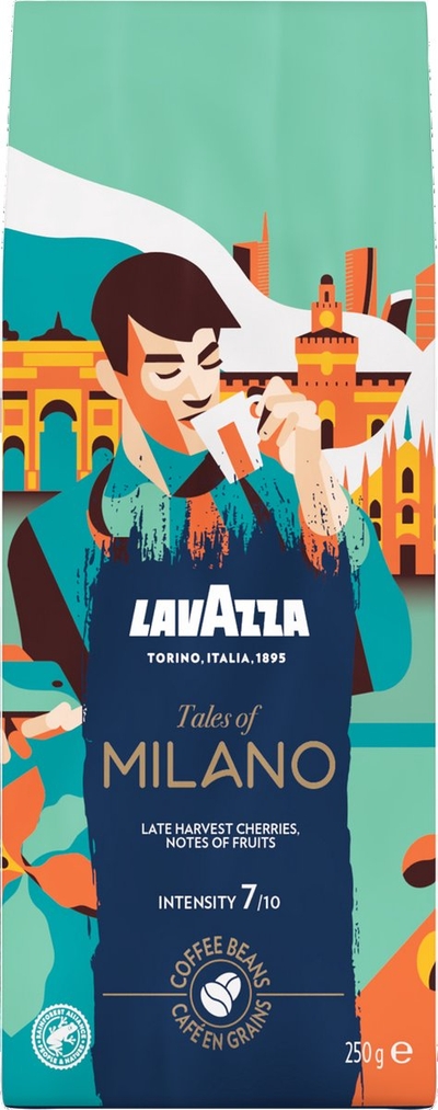Lavazza Tales of Milano Koffiebonen - 6 x 250 gram - 100% Arabica Koffie Bonen - Intensiteit 7/10