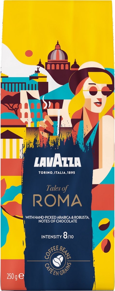 Lavazza Tales of Roma Koffiebonen - 6 x 250 gram - Koffie Blend van Robusta en Arabica Bonen - Intensiteit 8/10