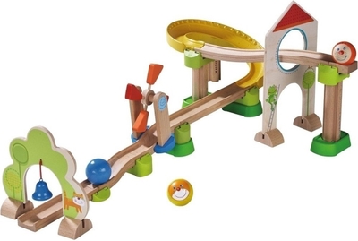 Speelgoed | Wooden Toys - Knikkerbaan Rollebollen - Basisdoos - Windmolenbaan