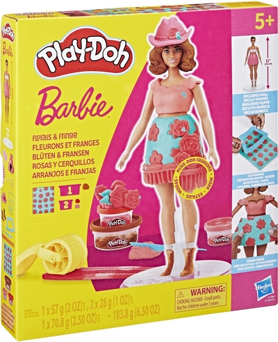Play-Doh-set Barbie Bloemen en Franjes, Maak Poppenkleertjes