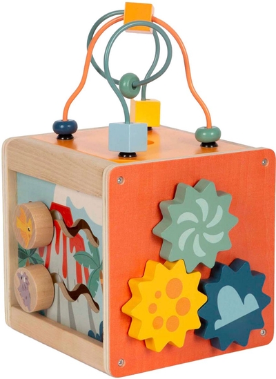 Small Foot - Houten Activiteitenkubus Motoriekspiraal Dino