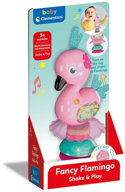Clementoni Baby - Fancy Flamingo - Rammelaar met zuignap - vanaf 3 maanden