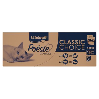 96x 85g Vitakraft Poésie Classic Sauce Gemengd Pakket Kattenvoer Nat - natvoer katten
