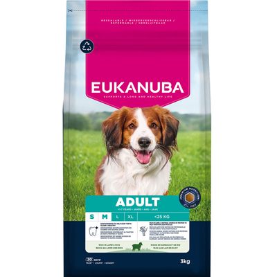 2x3kg Eukanuba Premium Nutrition Adult Small & Medium Breed Lamb & Rijst Droogvoer voor honden - hondenbrokken