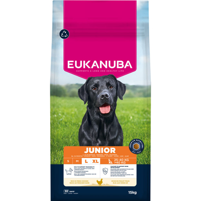 15kg Eukanuba Premium Nutrition Eukanuba Premium Nutrition Junior Grote & Reuzen ras Kip Hondenvoer - hondenbrokken