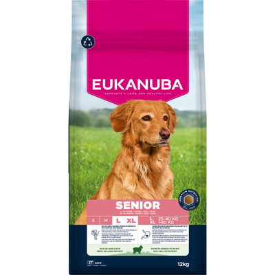2x12kg Eukanuba Premium Nutrition Senior Large & Giant Breed Lamb & Rijst Droogvoer voor honden - hondenbrokken