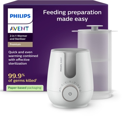 Philips Avent 2-in-1 Flessenwarmer & Sterilisator – Snelle en veilige opwarming – 260 ml - SCF359/00