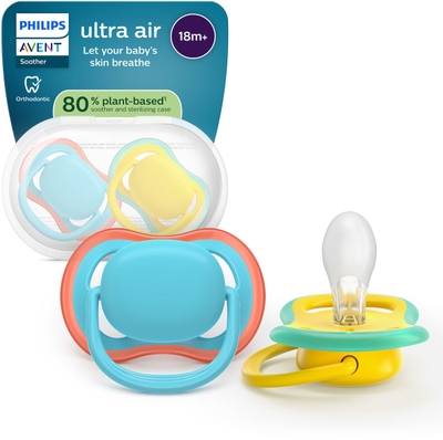 Philips Avent Ultra Air – Ademend en lichtgewicht fopspeen (18mnd+) – 2 stuks - SCF349/57