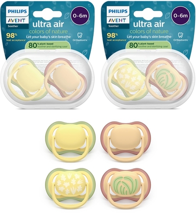 Philips Avent Ultra Air – Ademend en lichtgewicht fopspeen (0-6 mnd) - 4 stuks – SCF087/21