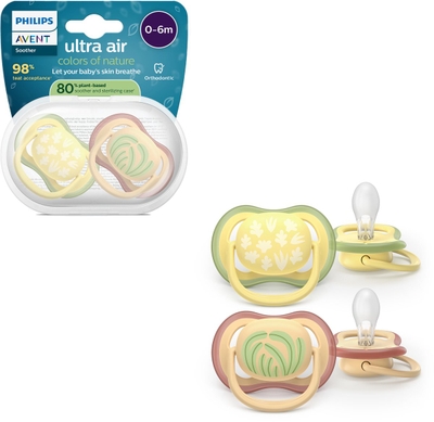 Philips Avent Ultra Air – Ademend en lichtgewicht fopspeen (0-6 mnd) – 2 stuks - SCF087/08