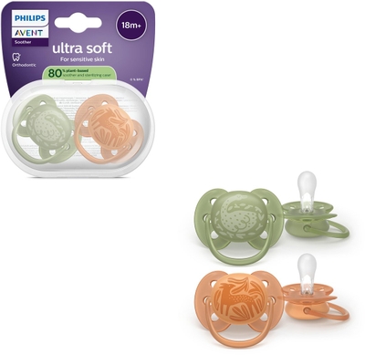 Philips Avent Ultra Soft – Superzachte siliconen fopspeen (18mnd+) – Voor gevoelige huid – 2 stuks - SCF093/06