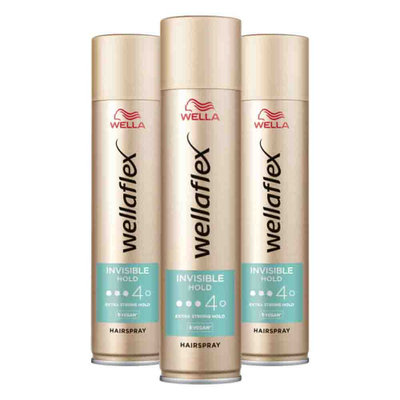 3x Wella Flex Haarspray Invisible Hold Extra Strong 250 ml