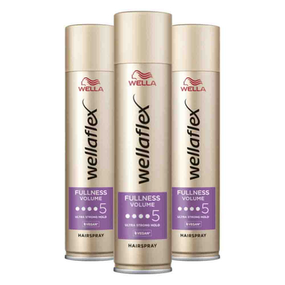3x Wella Flex Haarspray Fullness Volume Ultra Strong 250 ml