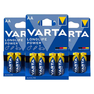 3x Varta Longlife Power Alkaline Batterijen AA 4 stuks