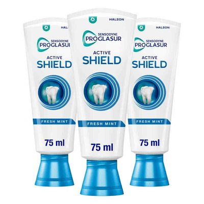 3x Sensodyne Tandpasta ProGlasur Active Shield Fresh Mint 75 ml
